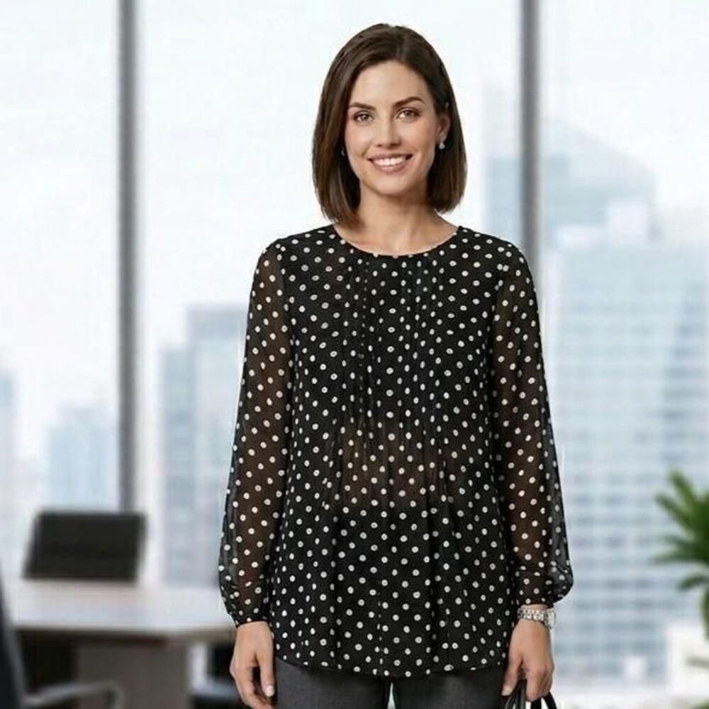 Papermoon size small  Polka Dot Blouse chiffon blouse business chic light loose